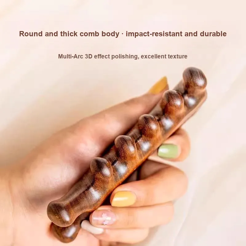 ZHENZI Sandalwood Multifunction Massage Comb Wide Toothed Face Therapy Facial Eyes Wooden Comb Natural-4