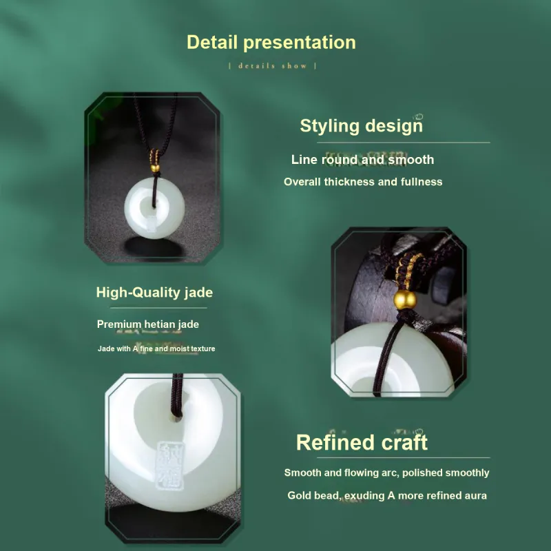 LAOMIAO Hetian Jade Pendants Pale Greenish White Jade Women's-2