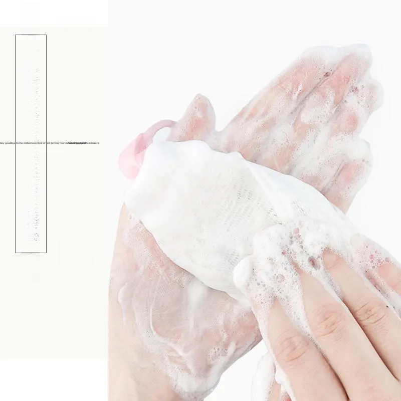JINGLINGLONG Foam Net Handmade Soap Facial Cleanser Face Soap Facial Cleansing Foam Net Soap Bag-3