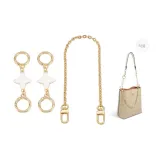 (Gold-Tone) White Four-Leaf Clover 10cm Extender Chain *2+Decorative Chain 40cm