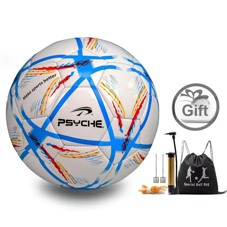 PSYCHE Size 5 Soccer PVC Machine Stitched Soccer Ball Unisex-8