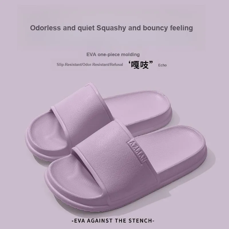 Foot Recreation Home Four Seasons All Indoor Bathroom Slip Resistant Couple Soft Sole Minimalist Style Slippers Unisex-11