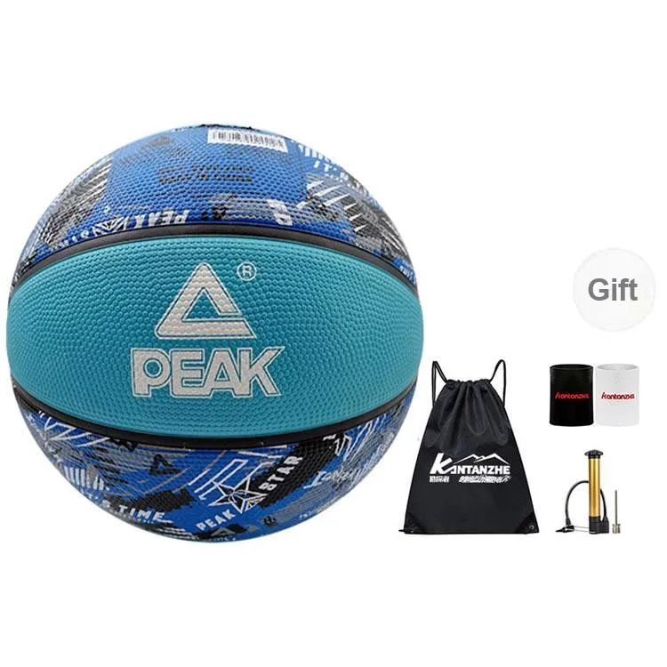 PEAK Rubber Basketball Size 5 7 Size Training Competition Unisex-11