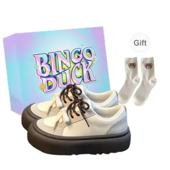 BINGO DUCK Anti Slip Wear Resistant Low Top Skateboard Shoes Women's Dark Brown