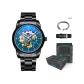 Black Case Blue Dial Steel Band
