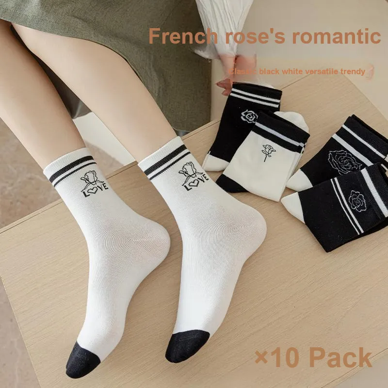 Lan Miao Mid Calf Socks Women's 7 Pack-8