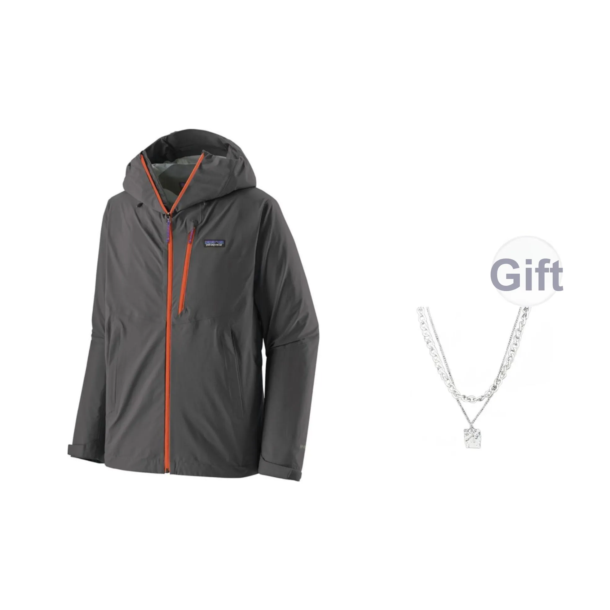 Patagonia Granite Crest Windbreaker Jackets Unisex Forged Gray Comes With Necklace