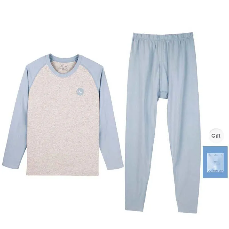 Cotton Gene Thermal Set Men's Shopping Bag Light Blue-0