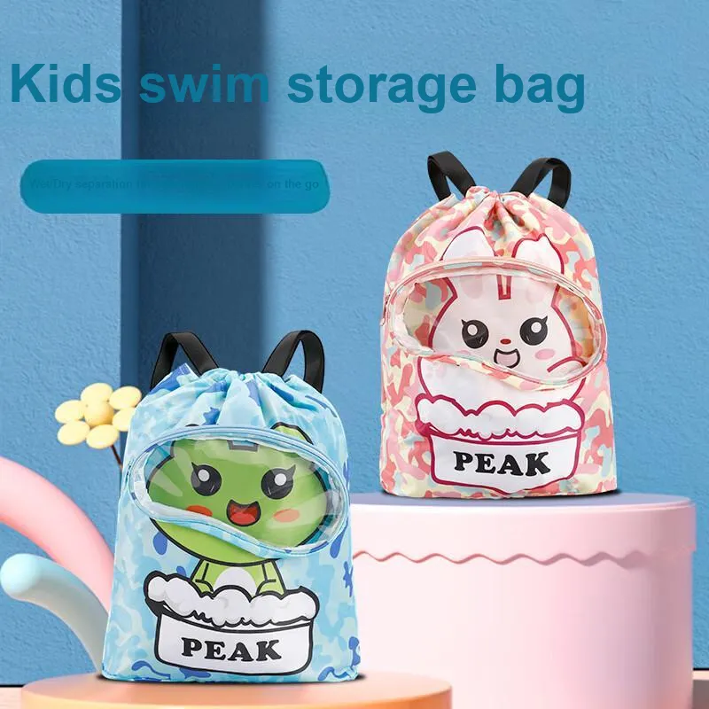 PEAK Kids Cute Waterproof Swim Bag With Wet/Dry Separation Large Capacity Storage And Shoulder Strap Kids'-1