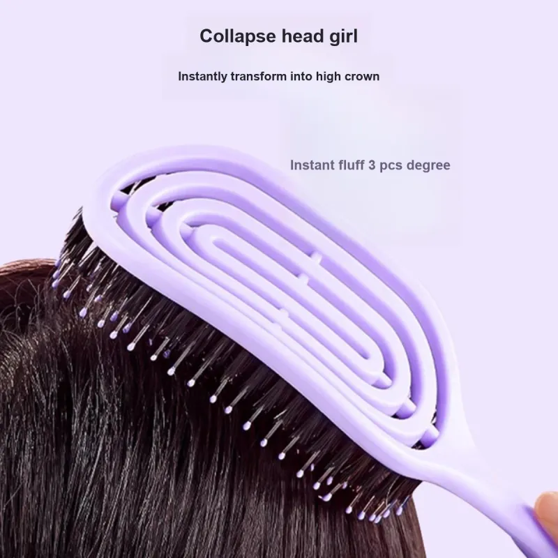 LMLTOP Pig Bristles Comb Volume Brush For Straightening And Curling Hair, Root Volume Enhancer-4