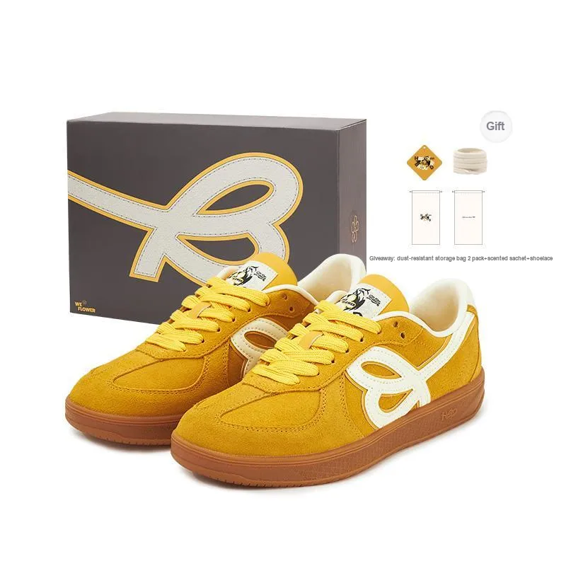 S45 X Happy Birds Day X WE FLOWER Skateboard Shoes Unisex Low Top Yellow-1
