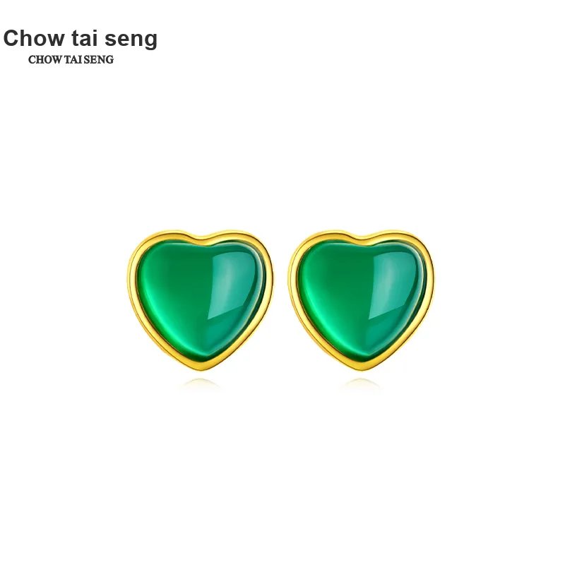 CHOW TAI SENG Chalcedony Stud Earrings Women's-6