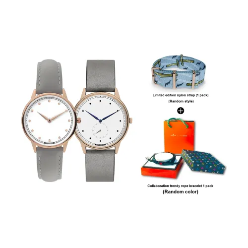 HYPERGRAND Watch Кварцевый механизм Естественная кожа Ремешок 33 мм Белый циферблат Унисекс