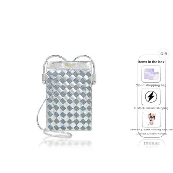Teenmix Synthetic Leather With Cow Leather Crossbody One Shoulder Cell Phone Pouch Small Size Women's Multicolor