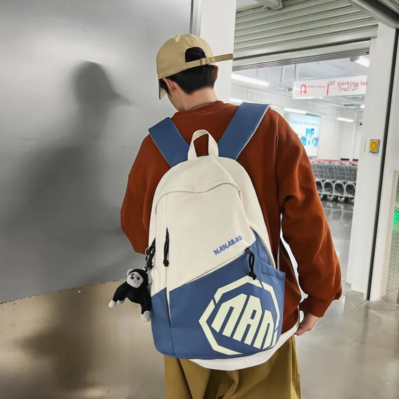 Single Warehouse Nylon Backpack Unisex Gray/Khaki/Blue/Red-13
