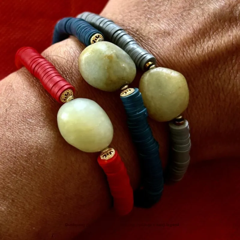 ZANJICHUANQI Hetian Jade Bracelets White Jade/Pale Greenish White Jade Unisex-3