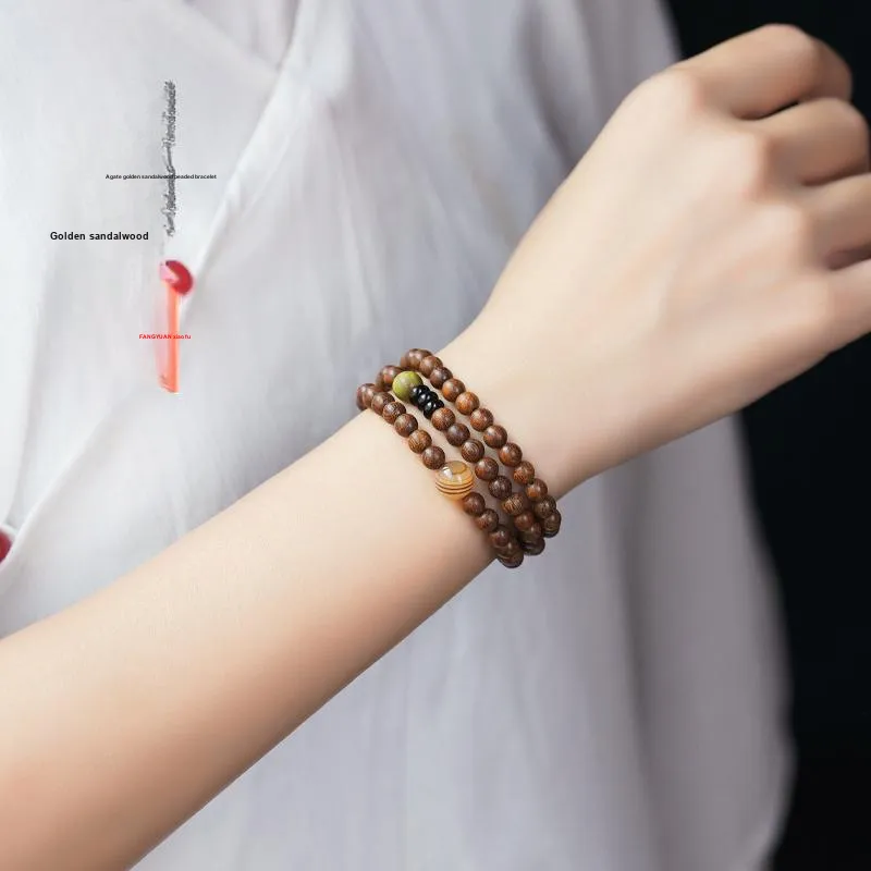 DALONG Golden Sandalwood Bracelets Unisex-5