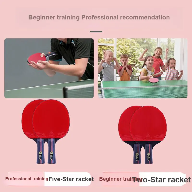 PEAK Ping Pong Paddles Unisex Seven Layer Solid Wood EVC Sponge Red-6