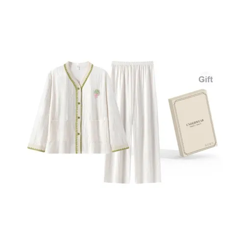 QIAOYUN Пижамный комплект для женщин набор в подарочной коробке белый