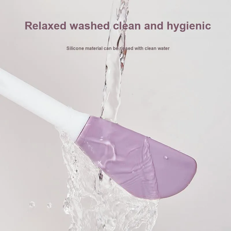 Pleasant Language Silicone Digging Scrapers 2 in 1 Dual Head Non Adhesive Facial Massage Facial Mask Brush-5