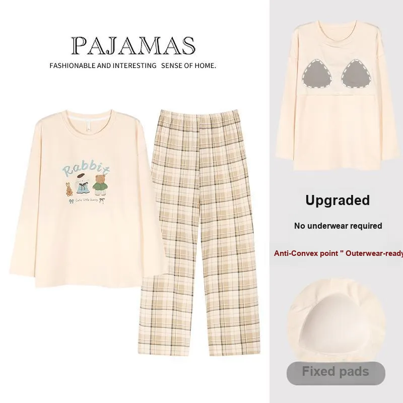 XIAFENYAN Pajama Set Women's Apricot-1