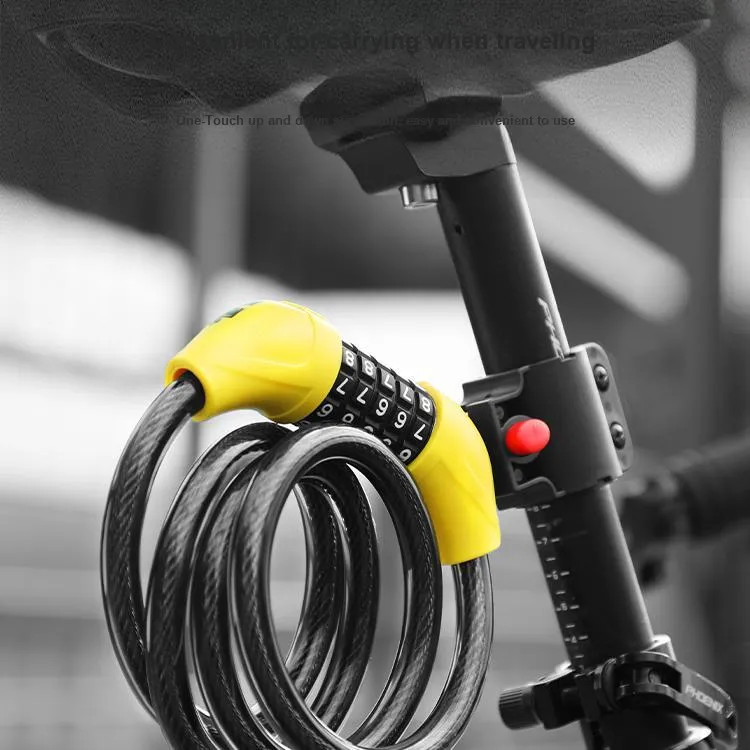 PHOENIX Bicycle Locks Zinc Alloy Burglar-Resistant Cable Lock-4