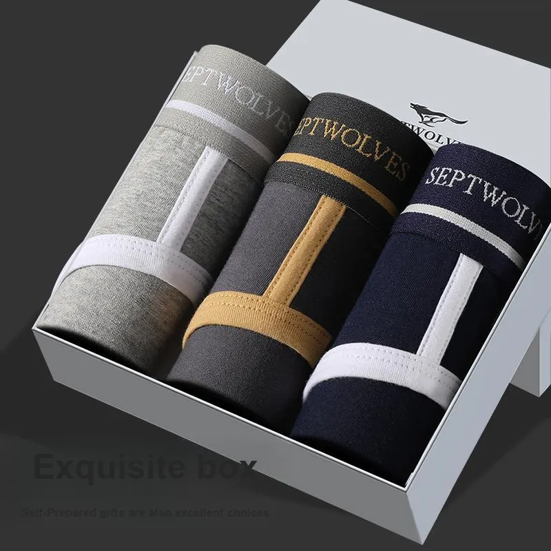 SEPTWOLVES Underwear Gift Box Men's 3 Pack Gift Box Set+Shopping Bag-2