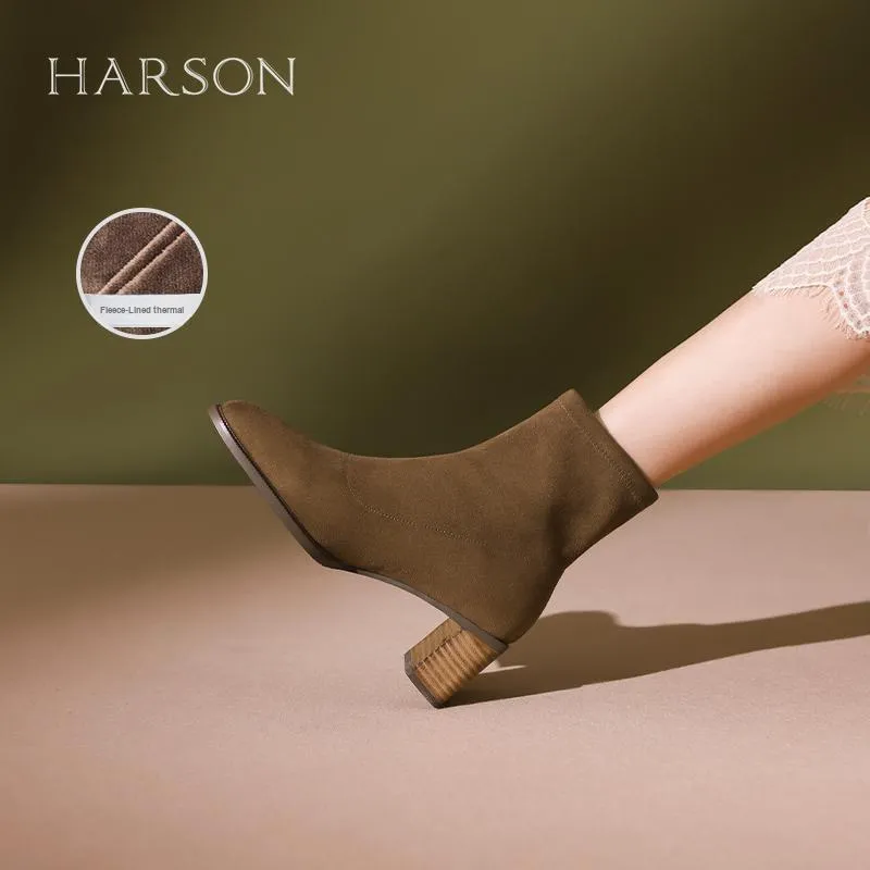 HARSON Ankle Boots Women's Khaki/Black-16