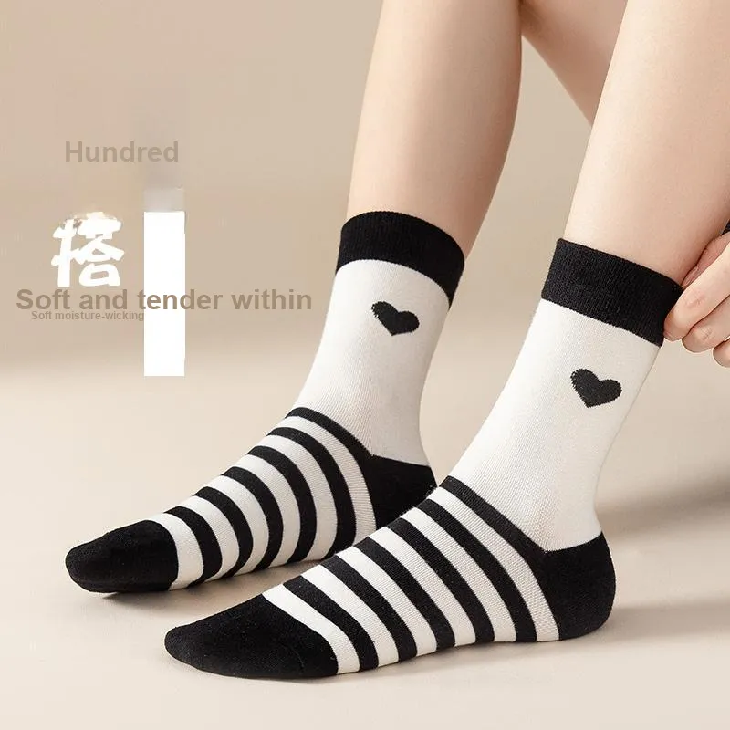 Lan Miao Mid Calf Socks Women's 7 Pack-11