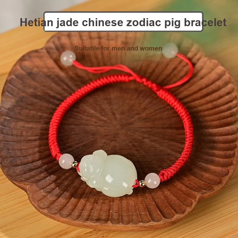 KUNYUYAO Hetian Jade Bracelets Pale Greenish White Jade Unisex-48