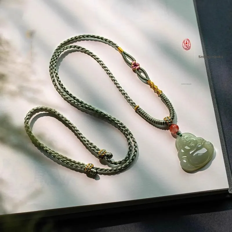Andaozi Hetian Jade Necklaces Green Jade Women's-3