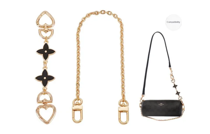 Lan Bao Fan Metal Shoulder Strap, Bag Accessory Women's Gold Tone-2
