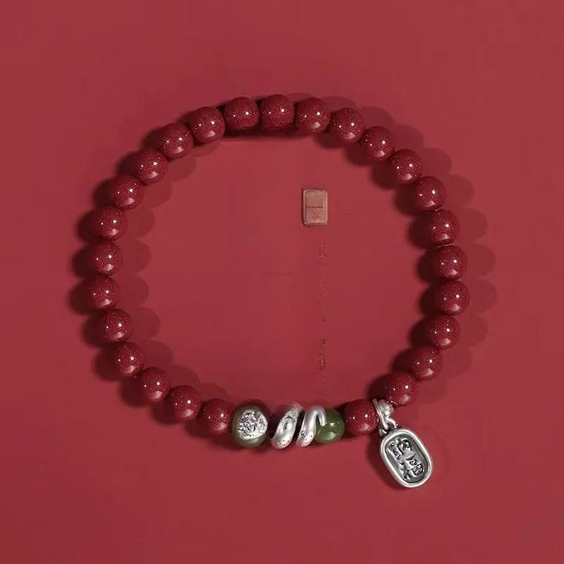 GUANFEI Cinnabar Jade Bracelets Women's-1