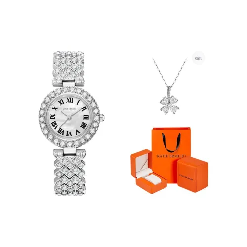 Katie Ermilio Наручные часы Кварцевый механизм Сплав Ремешок Белый Циферблат Женские часы Коробка признания в любви