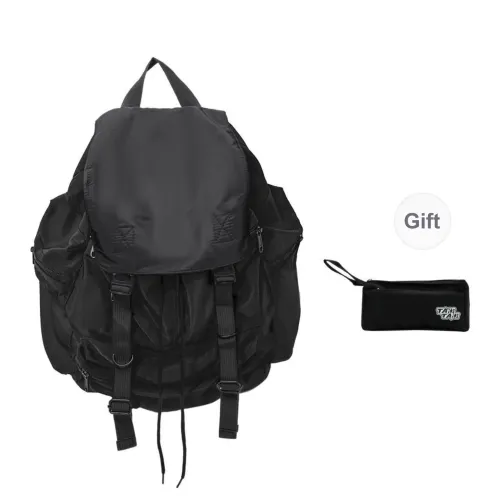 TAKI Fashion Casual Versatile Students Backpack Regular Nylon Unisex Couple's Version Black With Free Pen Pouch Unisex