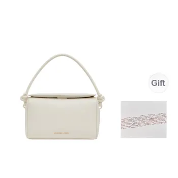 CHARLES&KEITH PU Fudge Packets Handbag Trumpets Women's Cream Milk White/Butter Yellow Cream Yellow