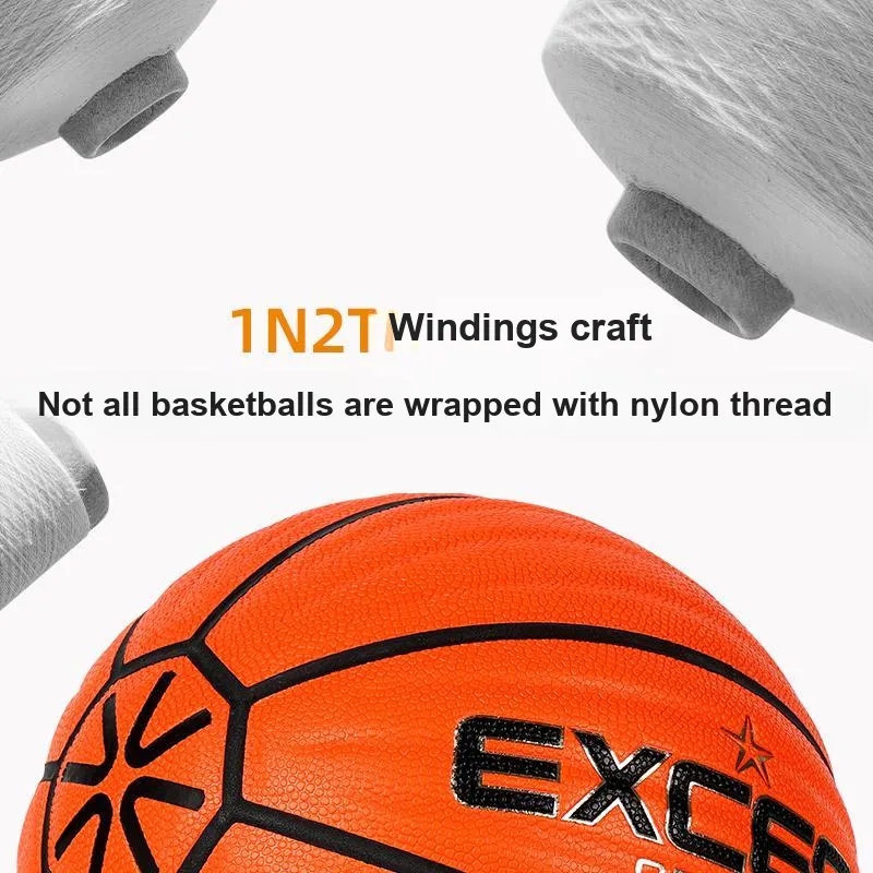 EXCESS PU Basketball Red Orange Size 7 Ball Training Competition Unisex-2