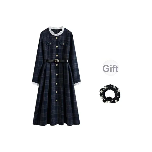 JSUHH Длинное платье с длинными рукавами женское