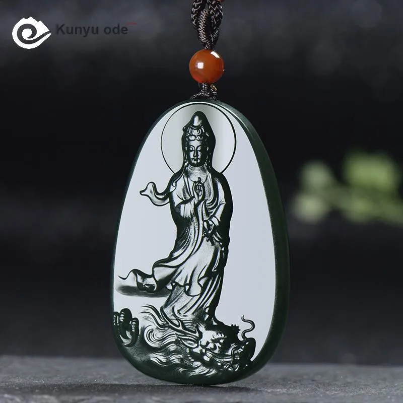KUNYUYAO Hetian Jade Pendants White Jade/Pale Greenish White Jade Unisex-8