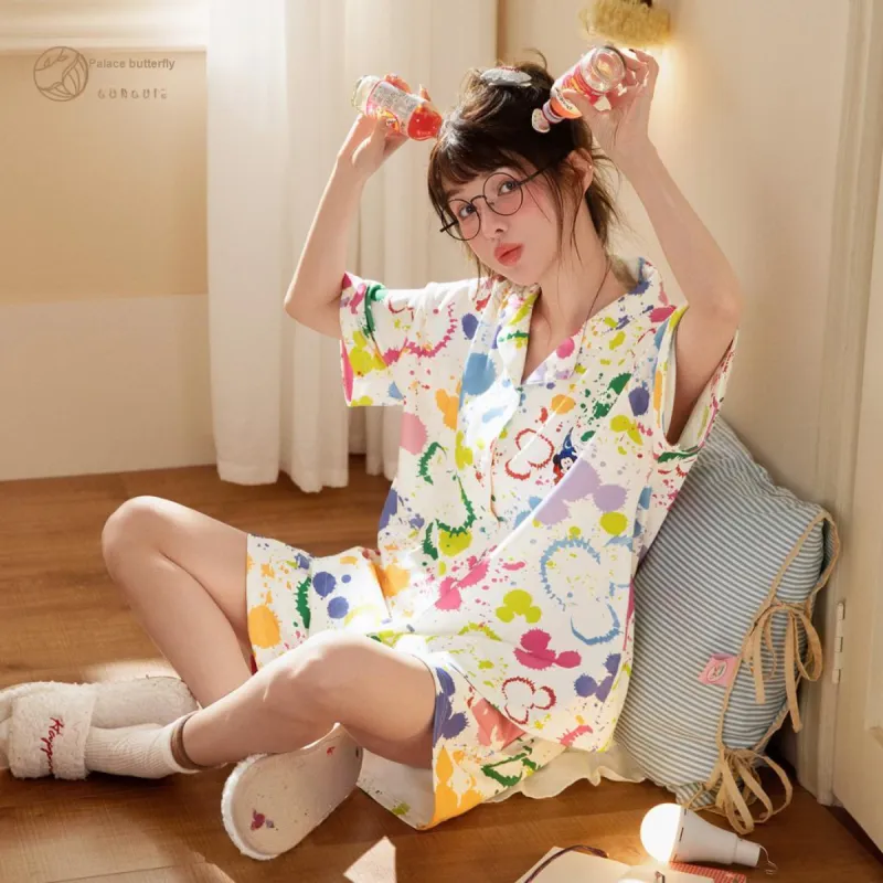 Gongdie x Disney Pajama Set Women's White, Gift Box Set-5