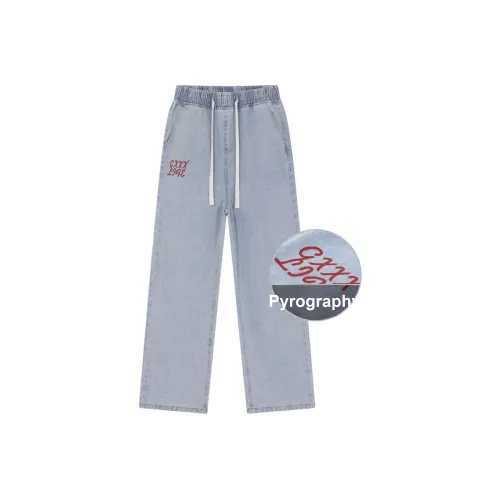 GXXX Осенний Зимний Комплект Джинсы Прямого Кроя Унисекс