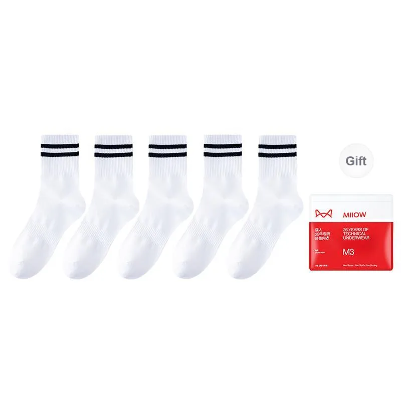 MIIOW Mid Calf Socks Unisex Shopping Bag 5 Pack-10