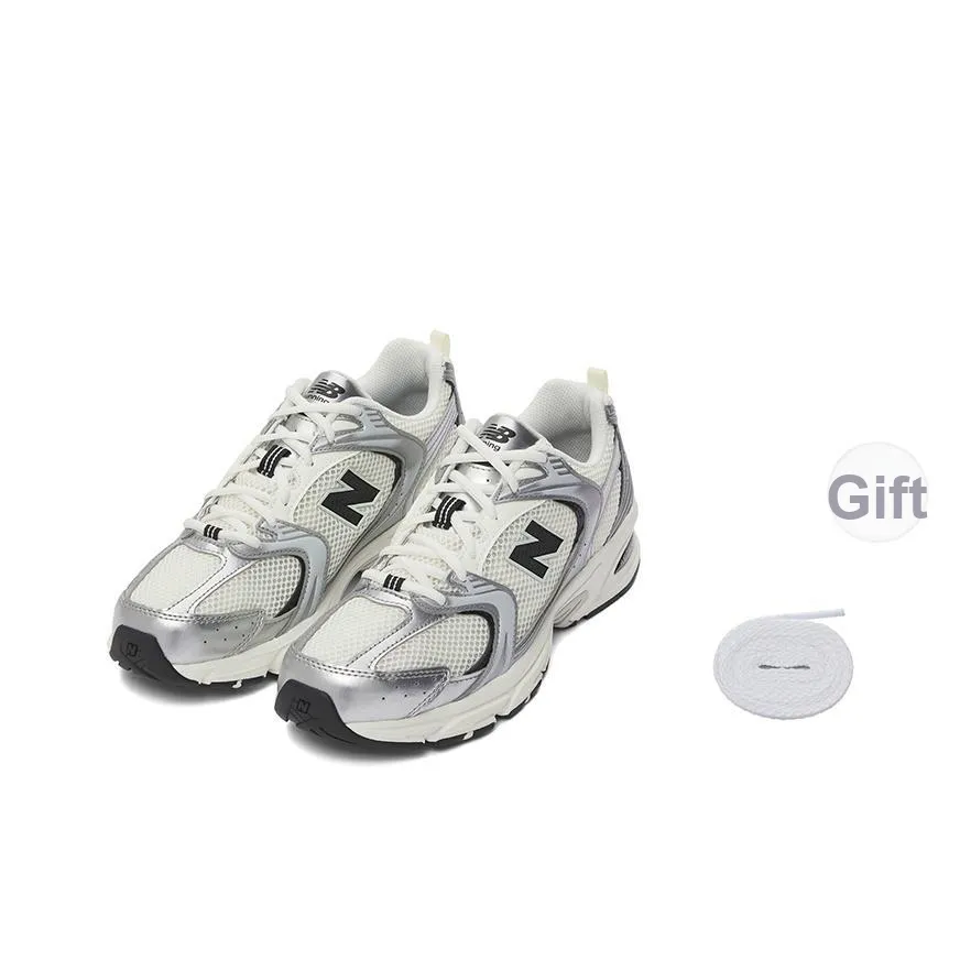 New Balance NB 530 Амортизация и Дышащий Низкий Топ Беговые кроссовки Унисекс Серебристый Черный