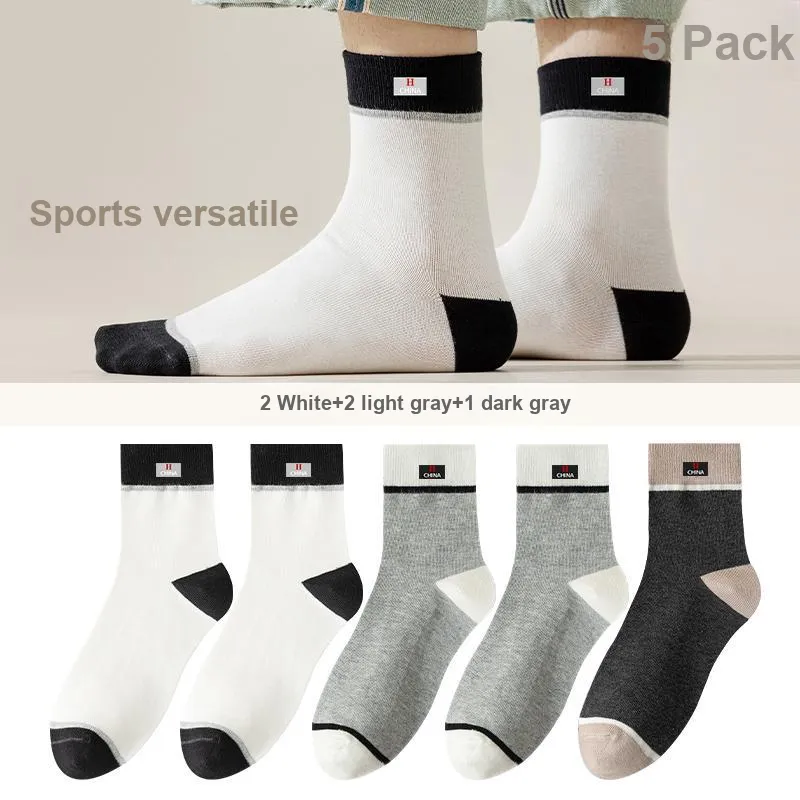 Lan Miao Mid Calf Socks Men's 5 Pack-5