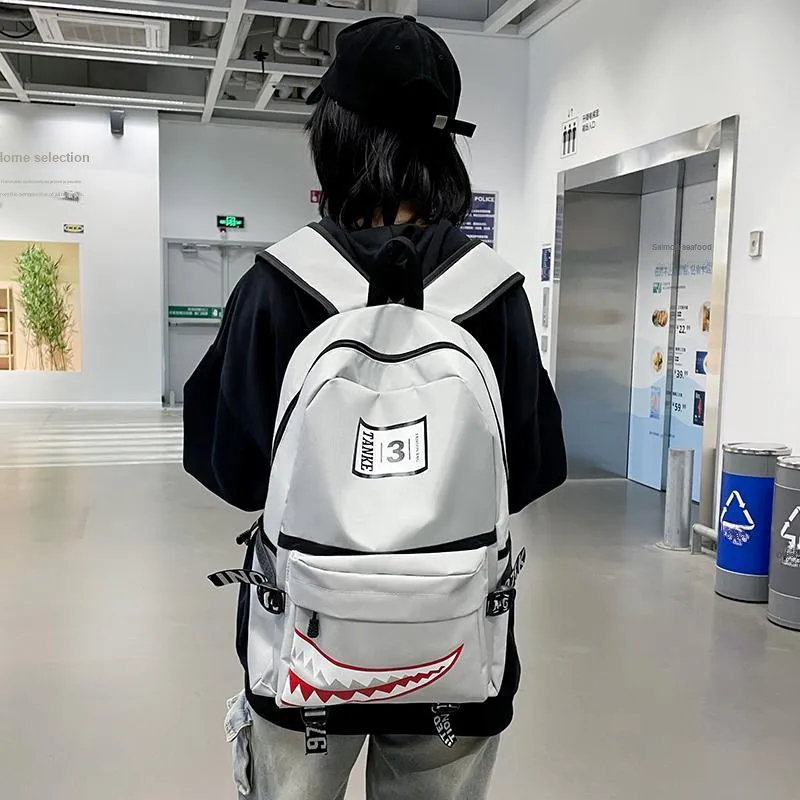 Dusen Kangaroo Nylon Backpack Regular Unisex White/Gray/Black/Army Green/Dark Blue-2