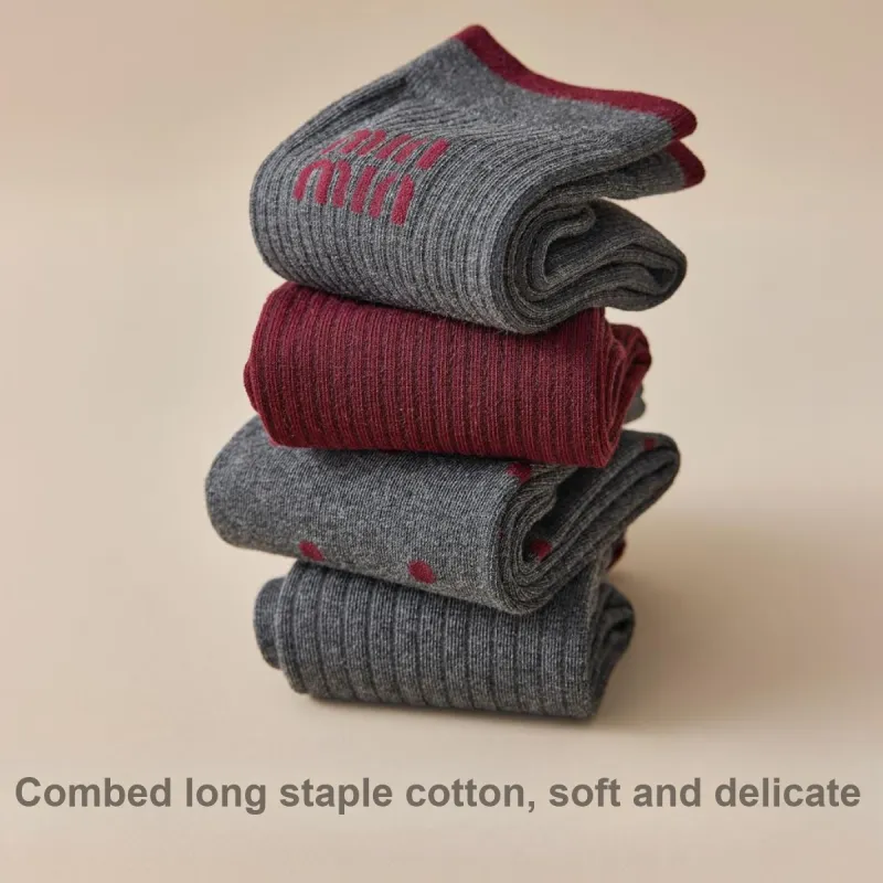 Temooues Mid Calf Socks Women's Combo Set-3