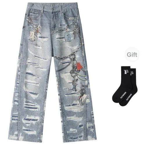 Xinyinsu X PILOTDRAGON Jeans Unisex Blue