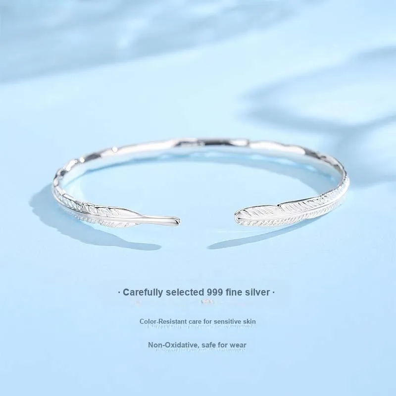 MAGICPOLE 999 Fine Silver Bangles Women's Silver-4