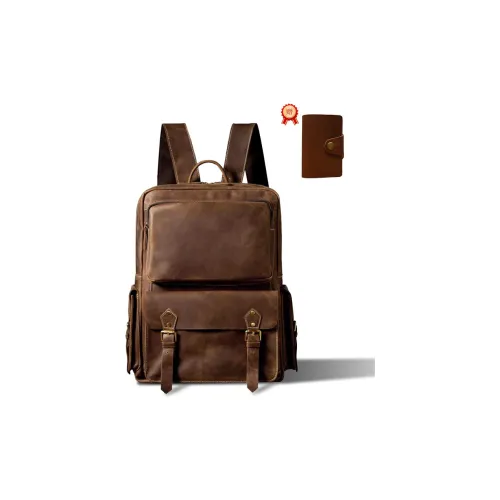 Simple Nature Коровья кожа Рюкзак Большой Мужской Коричневый