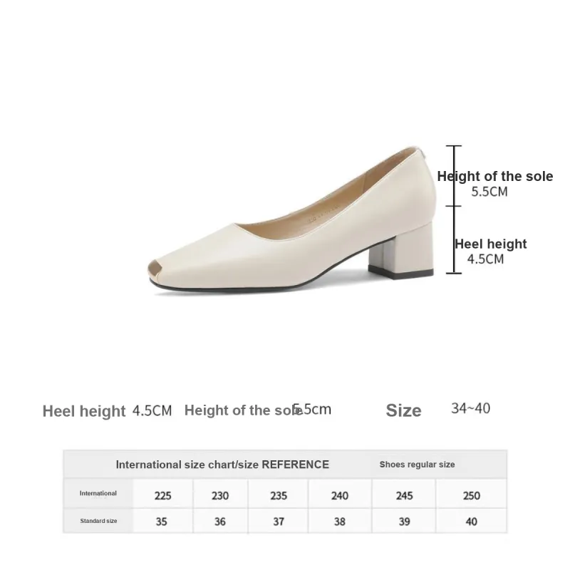 Safiya Casual Single Shoes 4.5cm Women's Beige-6